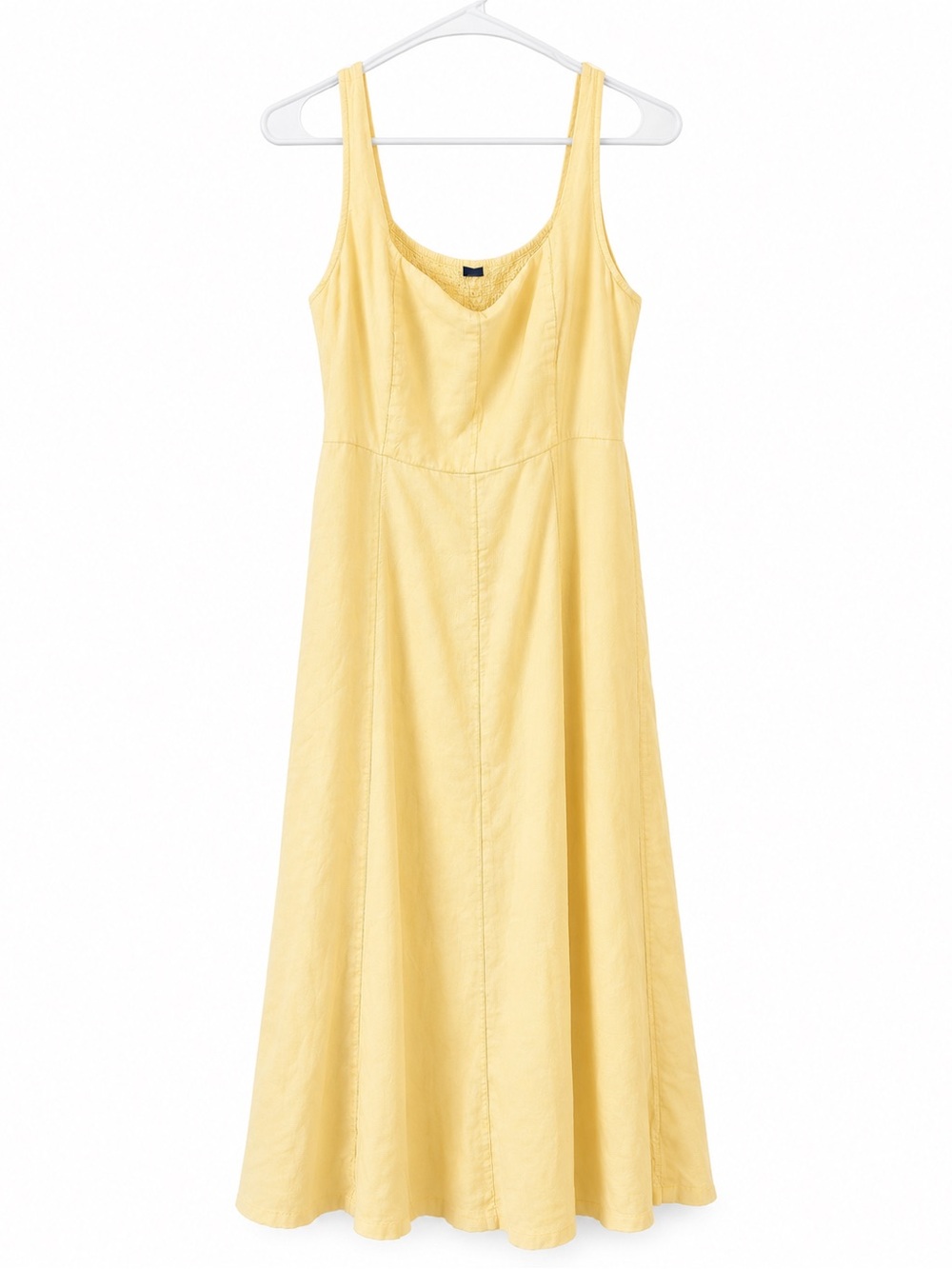 Old Navy Light Yellow Scoop Neck Maxi Dress